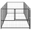 Dog Kennel Black 43.1 ft² Steel