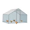 6.5 x 10 ft Large Metal Chicken Coop, Walk-in Poultry Cage Chicken Hen Run House with Waterproof Cover