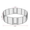 16 Panels Heavy Duty Metal Playpen with door,39.37"H Dog Fence Pet Exercise Pen for Outdoor